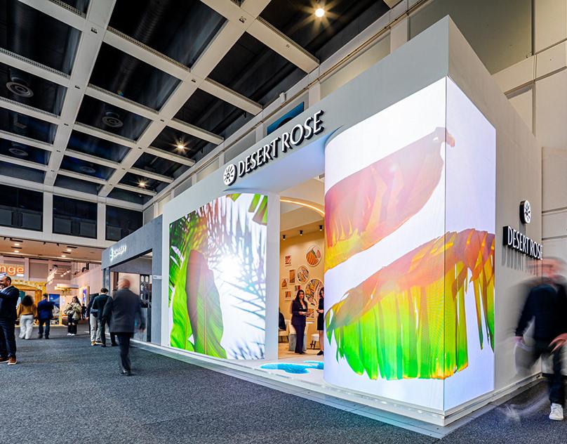 Desert Rose trade show booth with colorful environmental graphics and signage