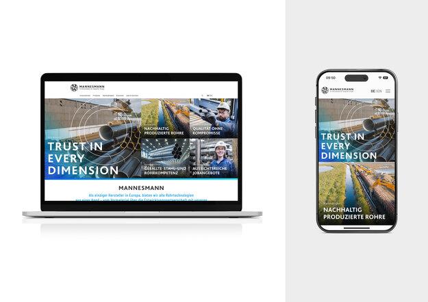 Mannesmann website presented consistently on a laptop and mobile phone