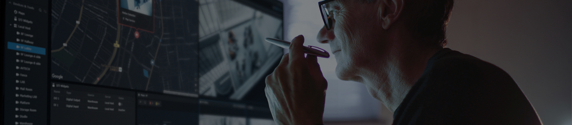 Security operator reviewing camera feeds in Synology Surveillance Station